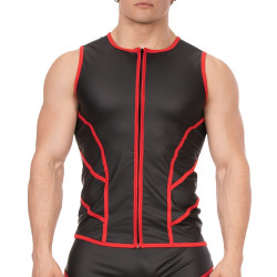 Barcode Berlin Veste sans manche Robin Noir-Rouge